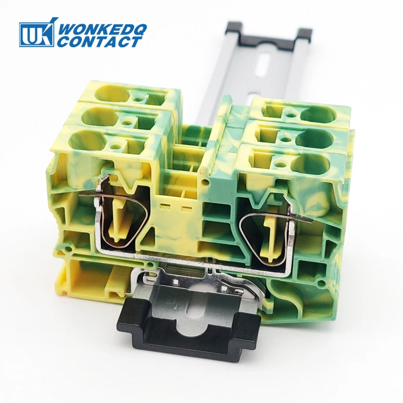 ST 16-PE 16mm² Ground Connector Din Rai Terminal Blockl Spring-Cage Connection 16mm Earth Wire ST16-PE