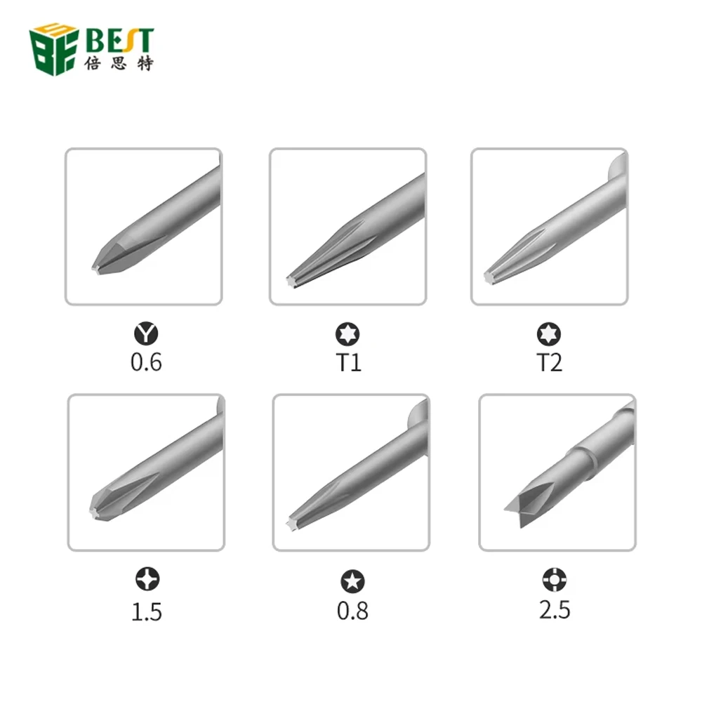 Precision Screwdriver Set Magnetic Bit for Laptop PC HDD Disassemble Phone Repair Tools 0.8Pentalobe/0.6Y/1.5Phillips/M2.5/T1/T2