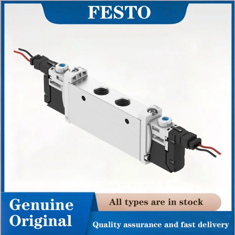 100%Festo 577320 VUVG-L14-P53C-T-G18-1H2L-W1 Pneumatic Solenoid Valve 5/3 Way Closed Center G1/8 24V DC 1W 14mm Inline Valve