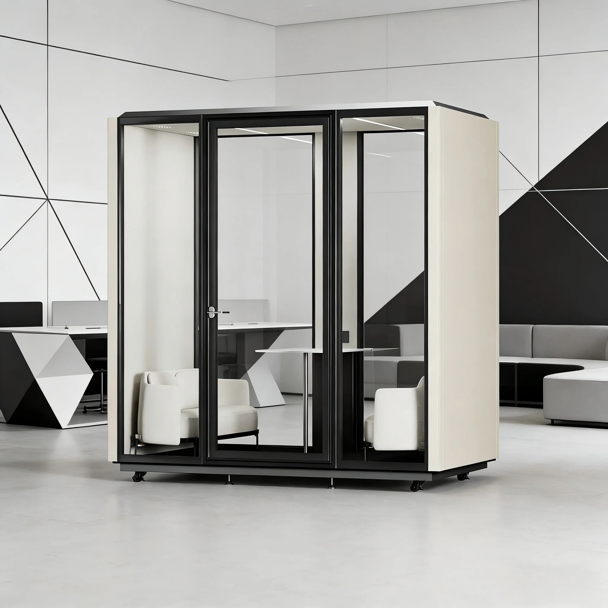 Shared Movable Modular Office-Pod Soundproof Eco-Friendly Workspace for School & Mall Use