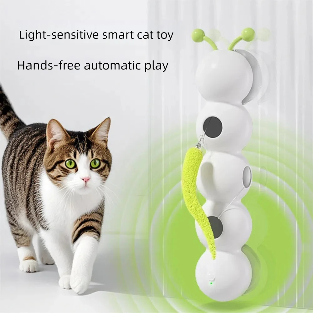 

Новая умная гусеница, игрушка для кошек, автоматическая настенная интерактивная кошачья палочка, прочная имитирующая игрушку для кошек, игра в помещении