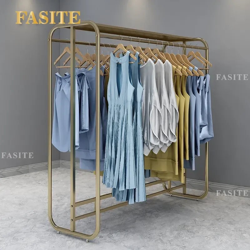 For Clothing Store Double Row Double Bar Floor to Ceiling Display Rack Shelf for Bras Underwear Pajamas Kids Clothes Heavy
