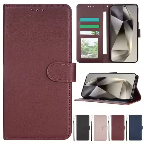 Wallet Card Magnetic Flip Leather Case For Samsung Galaxy S25 Ultra S24 FE S23 Plus S22 S21 S20 FE A06 A15 A16 A26 A36 A55 A56