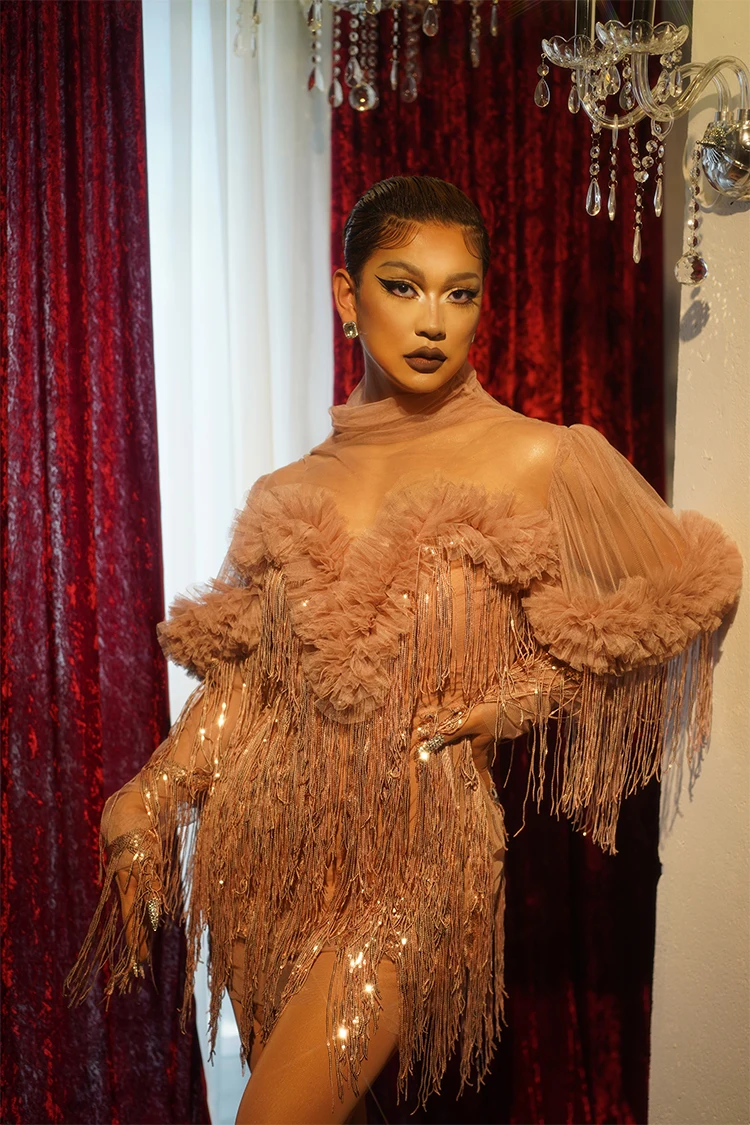 Nuove donne estive manica lunga maglia sexy vedere attraverso mini abito aderente paillettes brillanti festa di compleanno festeggiare breve Activ Dres