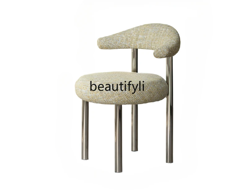 

Французский средневековый роговой обеденный стул, скандинавский светильник для гостиной, роскошный минималистичный стул со спинкой, металлический стул из нержавеющей стали