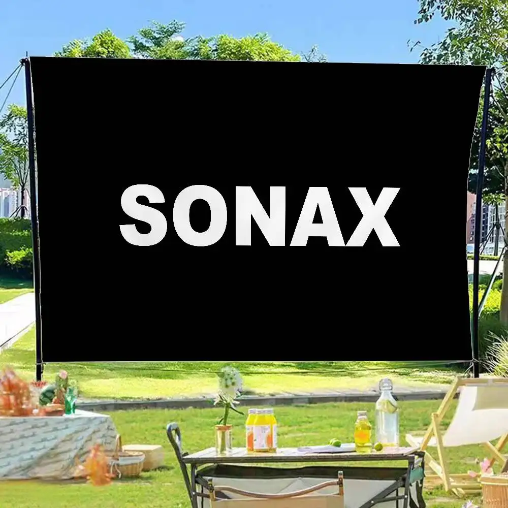 Bandera colgante con diseño creativo del logotipo de Sonax, bandera impresa de poliéster, bandera de mano