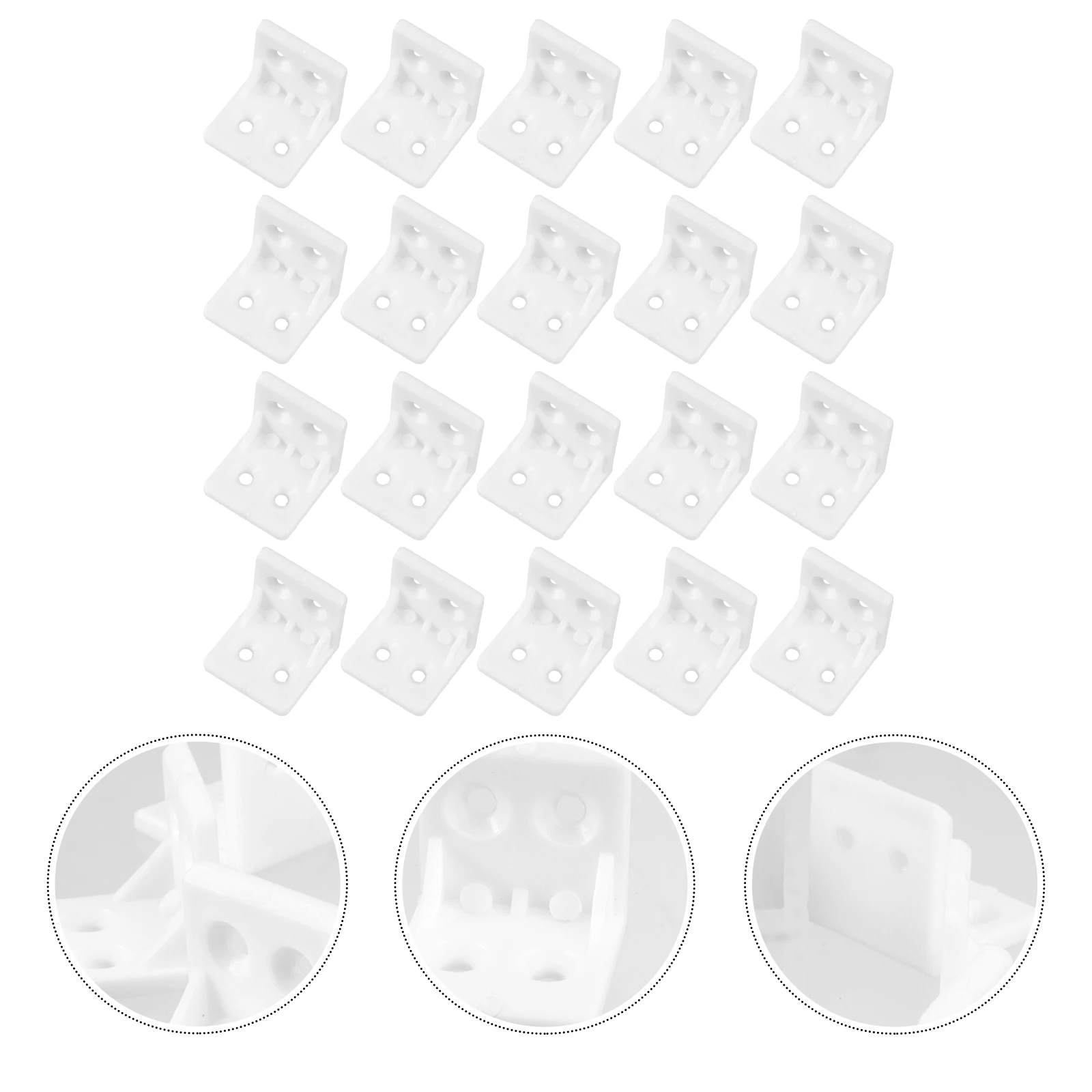 

20 Pcs Shape Shelf Brackets Heavy Duty Corner Support Joint Plastic Bracket Plastic Corner Bracket For Bookshelf Garden Install