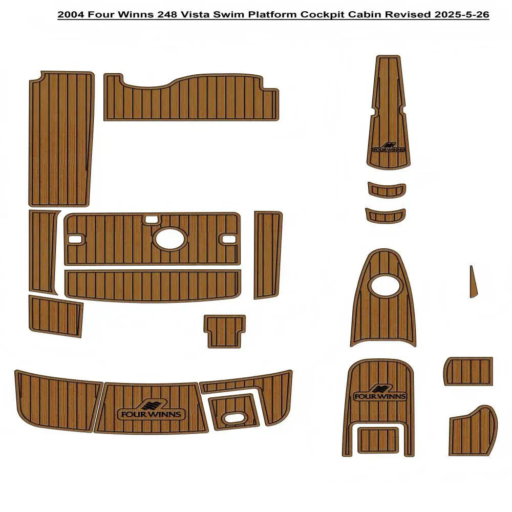 

2004 Four Winns 248 Vista Swim Platform Cockpit Bow Boat EVA Foam Teak Floor Mat SeaDek Gatorstep Style Self Adhesive acgsbd27
