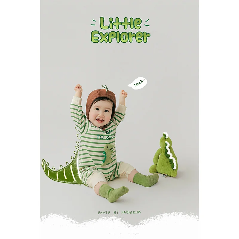 

Childrens Photographic Costume the Year of the Loong Babys Hundred Days Photo Dinosaur Theme Photo 신생아사진 한국 아기옷