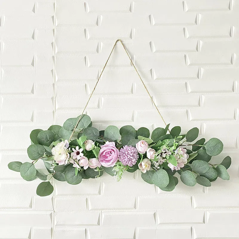 

Simulation Flower Leaf Wall Decoration Artificial Flowers Front Door Hanging Pendant Creative Home Decor Fake Eucalyptus Leaves