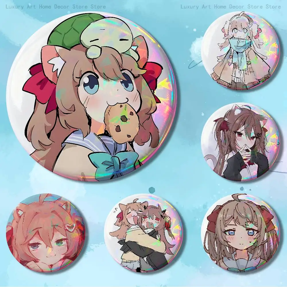 

Neuro S-Sama E-Evil Vtuber 58mm 44mm HD Print Brooch Badges Pretty Derby Round Display Brooches Lapel Pins