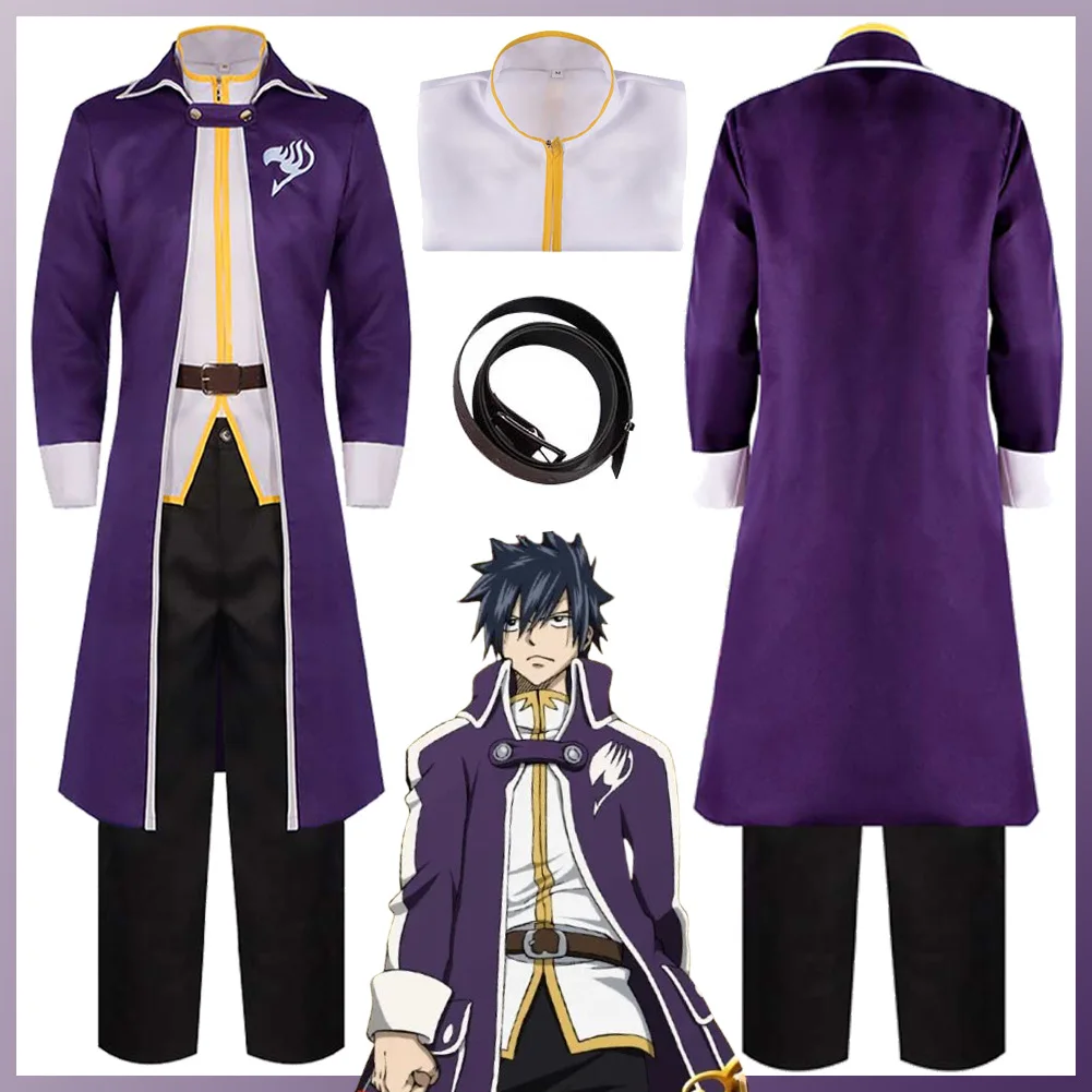 

Anime Fairy Cosplay Tail Costume Disguise Gray Fullbuster Cosplay Fantasy Clothing Adult Men Roleplay Fantasia Outfits Male