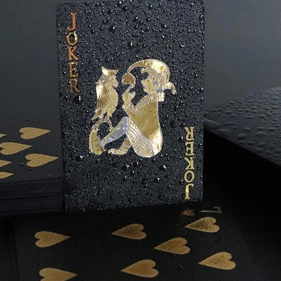 Color Rose Black Gold Playing Card Game Card Group Waterproof Poker Suit Magic Dmagic Package Board Game Gift Collection