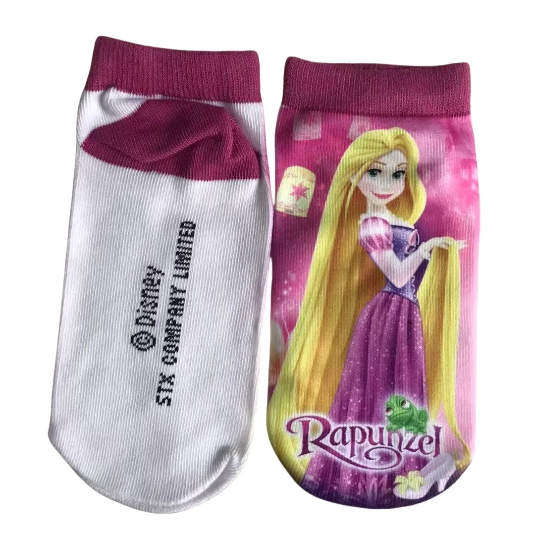 MINISO الأميرة الجوارب مجموعة ملونة آنا إلسا حورية البحر تصميم لطيف الاطفال الأحذية للفتيات حجم 15-20 سنتيمتر 4 زوج/وحدة للأعمار 3-8