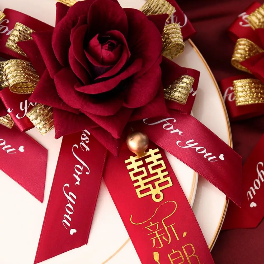 Handmade Groomsmen Decorative Parents Banquet Bridesmaid Chinese Style Corsage Wedding Corsage Bride Brooch Groom Brooch