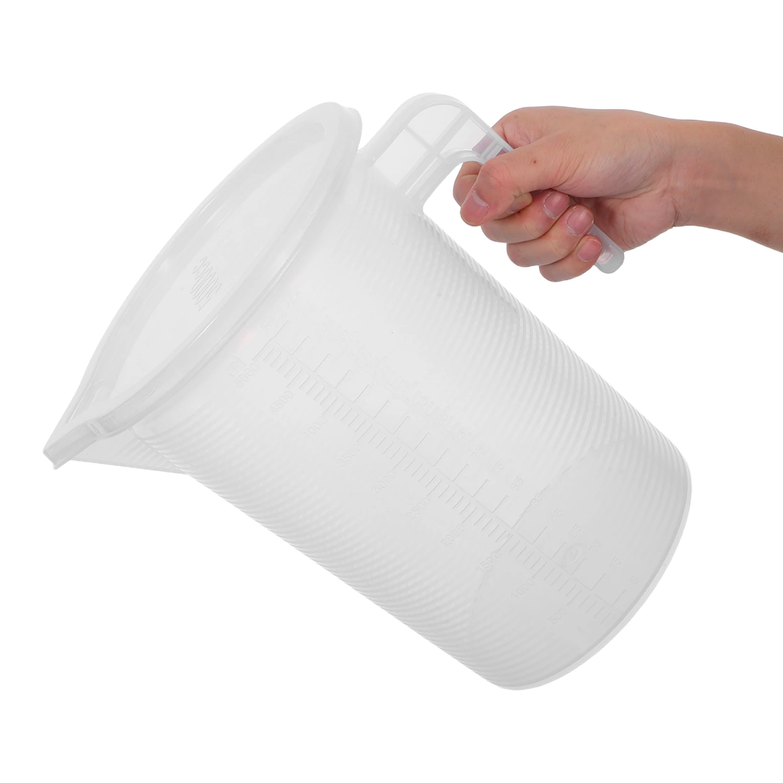 

2pcs Large Capacity Measuring Jug with Lid Transparent PP Material Heat Resistant Plastic Pitcher for Beverage Juice Tea Coffee
