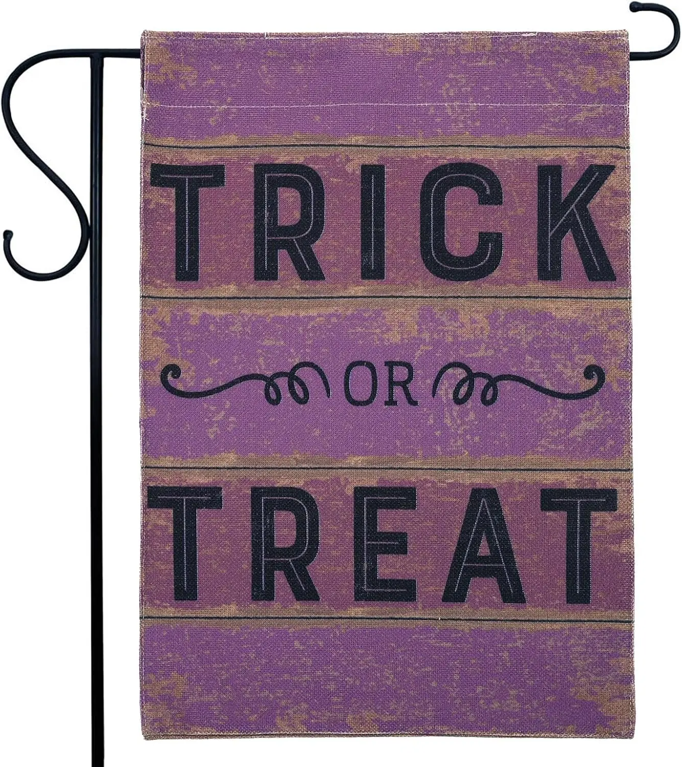 Trendin Trick or Treat Garden Flag 12x18 Double Sided Small Yard Flags for Outside Burlap Outdoor Garden Decor Rustic Hallow yyi