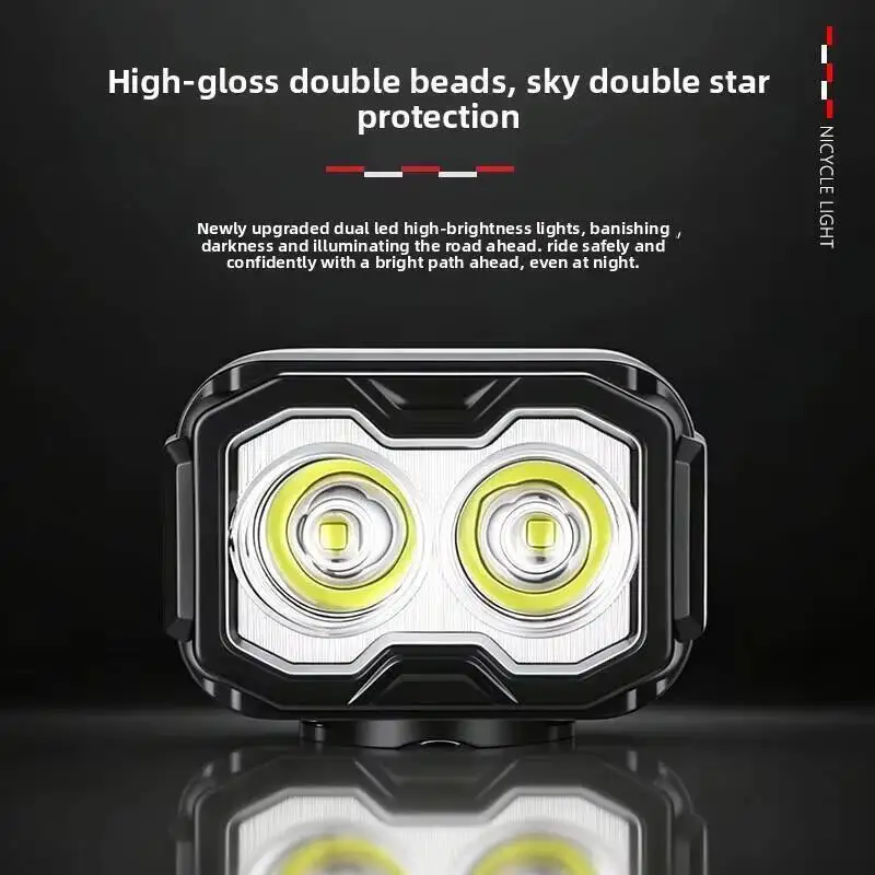 ESLNF Digital-Display Aluminum Alloy Bike Front Light USB-C Charged 1200Mah Long Battery Life Dual Mount Cycling Gear Mountain