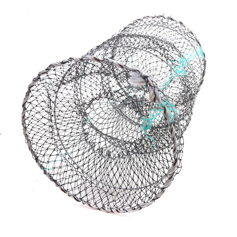 Fishing Net Crab Crayfish Lobster Catcher Pot Trap Eel Live Bait Woven Loop Rope Outdoor Foldable Portable Fishing Net