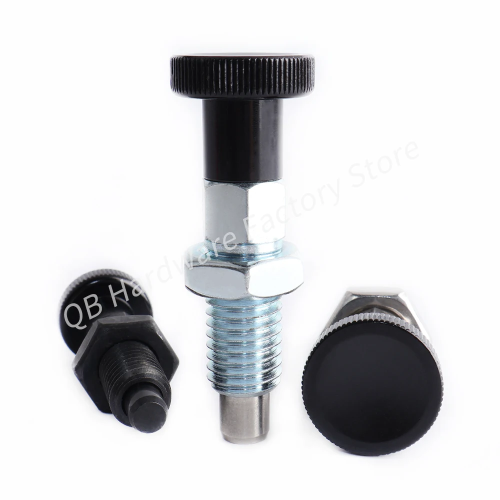 1PCS QB217 Factory Price Automatic Reset Indexing Pin Coarse Thread Knob Plunger Spring Positioning Indexing Bolt with Nut