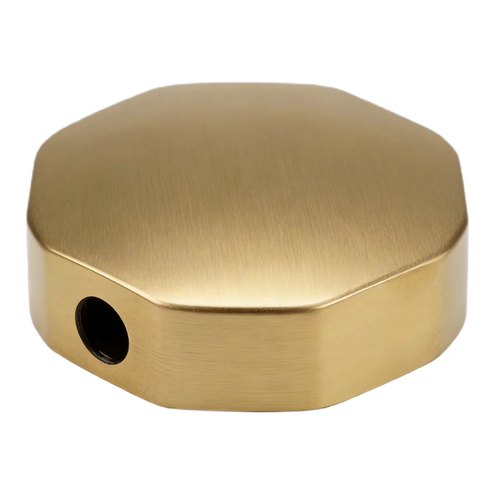 Rotating Bathtub Knob Crafted from Brass with Brushed Gold Finish for Overflow Prevention and Bath Water Control