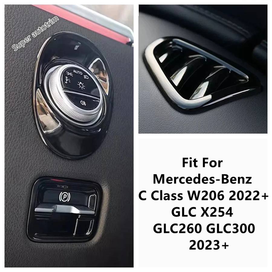 

Dashboard Air AC Vent / Headlamp Hand Brake Cover Trim Accessories For Benz C Class W206 2022 / GLC X254 GLC260 GLC300 2023 2024