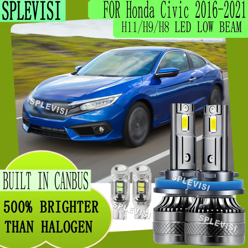 

2PCS H11/H9/H8 20000LM Built-in Fan Improved Visibility at Night LED Low Beam For Honda Civic 2016 2017 2018 2019 2020 2021