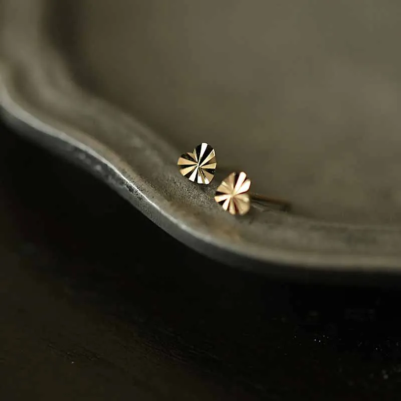 S925 Sterling Silver Vintage Heart Folds Stud Earring Woman Daily Party Jewelry Wedding Dating Couple Girl Gift New Hot Sale