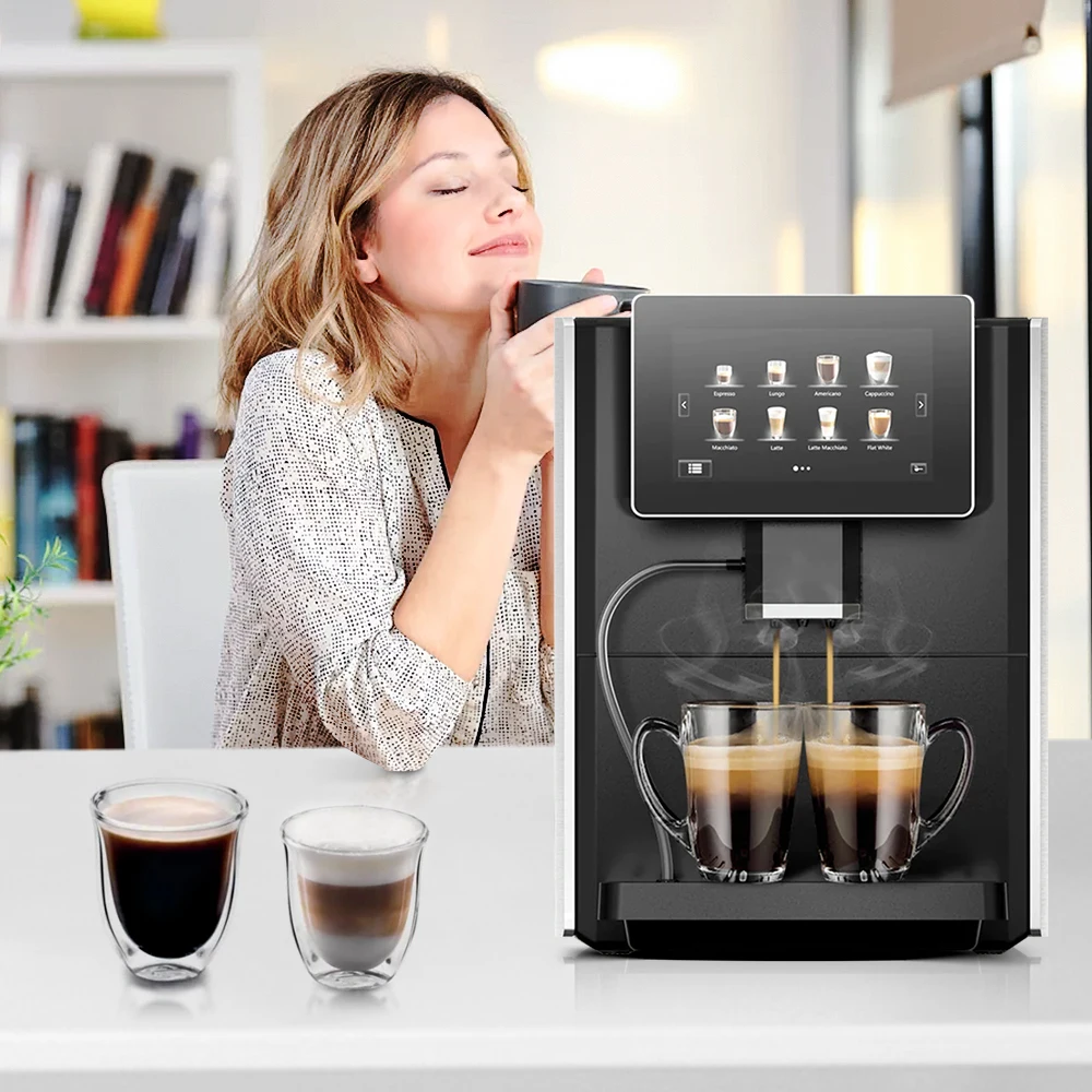 Custom Full Touch Visual Screen Display Portable Electric Smart Commercial Coffee Machine Fully Automatic Espresso Machine