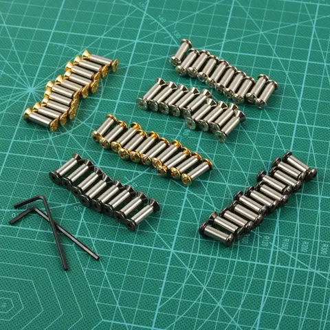 10 세트 M4 너트 플랫 육각 머리 나사 DIY 칼 손잡이 만들기 재료 패스너 볼트 리벳 스케일 나사