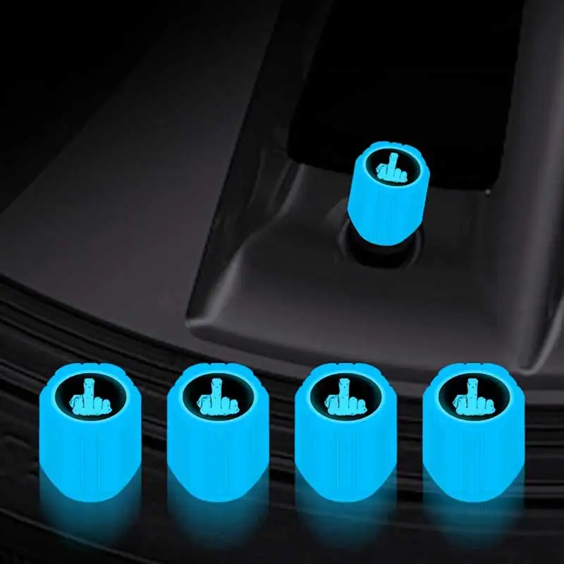 New Logo Luminous Tire Valve Caps Car Motorcycle Bicycle Wheel Hub Dustproof Cover Tyre Nozzles Cap Night Glowing Decor