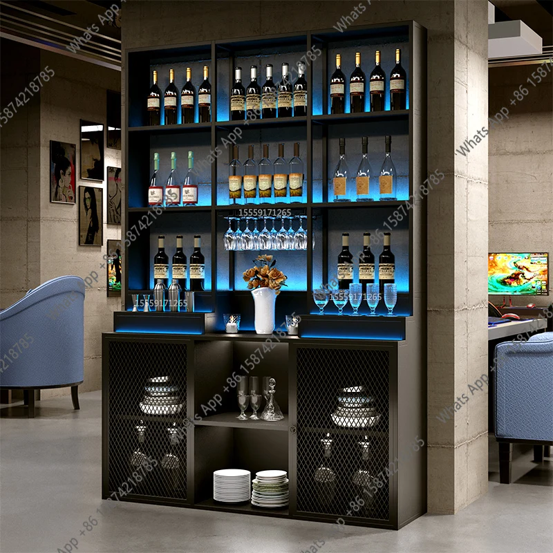LZ Standing Shelves Bar Cabinet Mobile Multifunctional Partitions Wine Cabinet Designer Nordic Armadi Aperti Drinking Bar Furnit