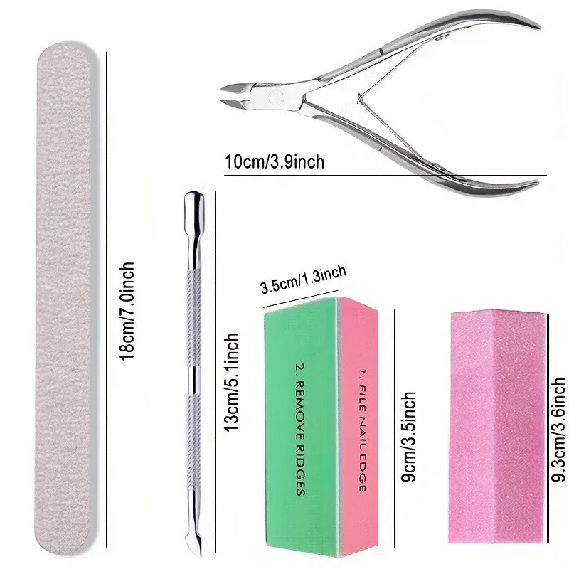 Manicure Tools for Beginners, Manicure Set, Dead Skin Shears, Rubbing Strips, Polishing Strips, Hand and Foot Care