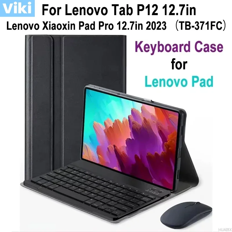 

For Lenovo Tab P12 12.7 Inch TB-371FC Case with Bluetooth Keyboard Leather Stand Cover For Lenovo Xiaoxin Pad Pro 12.7 Inch Case