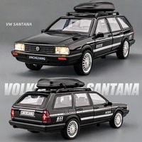 Diecast 1:32 VW SANTANA Wagon Alloy Car Model with Sound Light Children Boy Birthday Gift Toy Vehicles Miniature Voiture