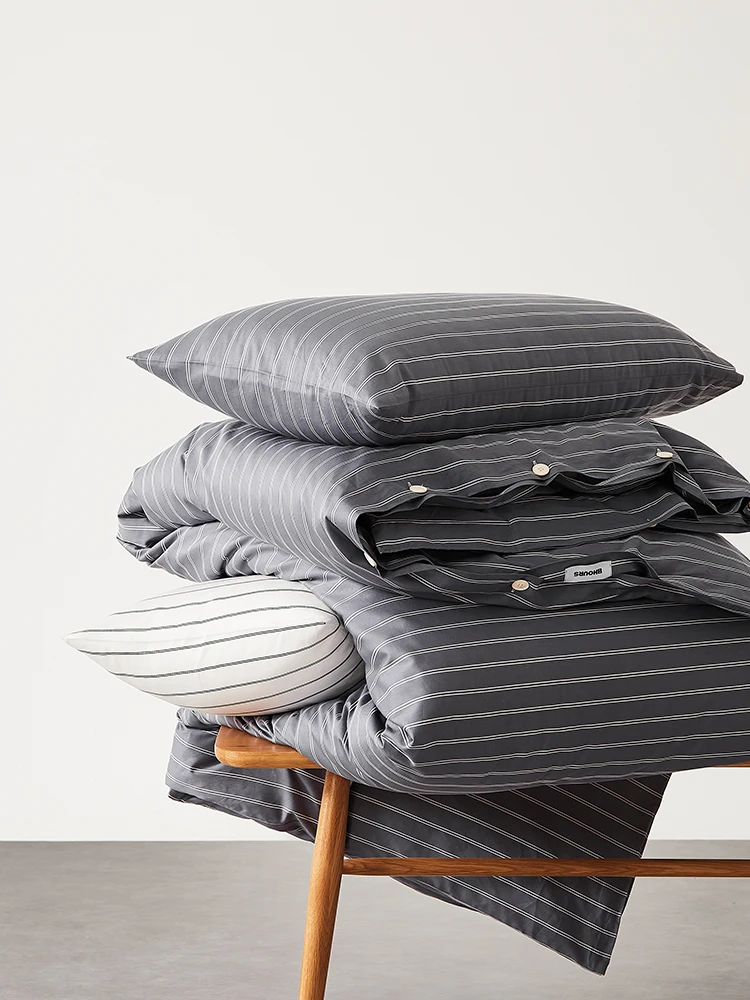 

Пододеяльник из длинноволокнистого хлопка (60 нитей), однотонный, в полоску, универсальный для всех сезонов, простой стиль