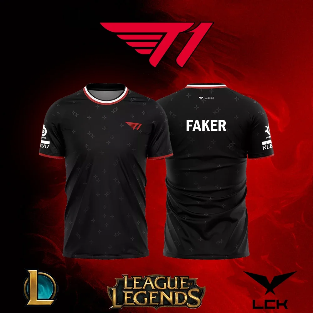 

T1 Esports Club 2025 Team Uniform Legendary Player SKT T1 Faker Fan Customized Sports T-shirt Boy Gao Gift