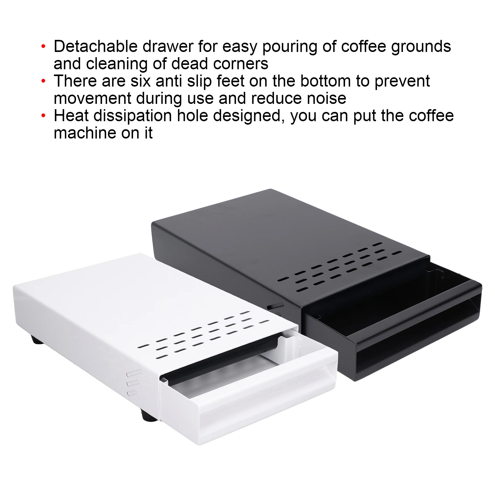 

Coffee Residue Powder Box Stainless Steel Thickened Heavy Duty Coffee Knock Box Non Slip for Office