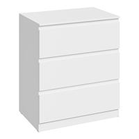 WOLTU Chest of Drawers White Sideboard with 3 Drawers for Living Room Bedroom Hallway Modern Side Storage Cabinet 60x70x40cm