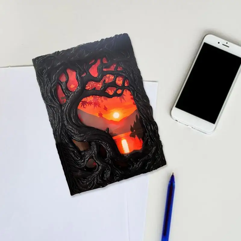 Notebook Cover 3D Notebook Protective Case Scratch-Proof 3D Embossed Maple Leaf A5 Journal Cover For Drawing Business Meeting