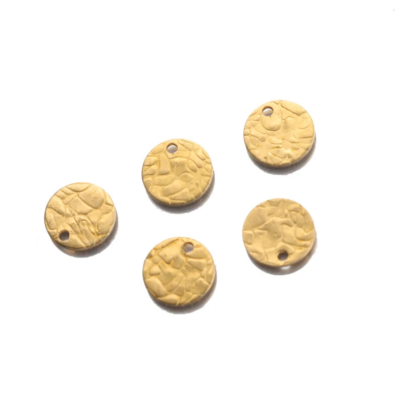 40Pcs Brass Hammered Textured Round Charms Embossing Circle Stamping Disc Coin Tags Pendants For Diy Bracelet Jewelry Making