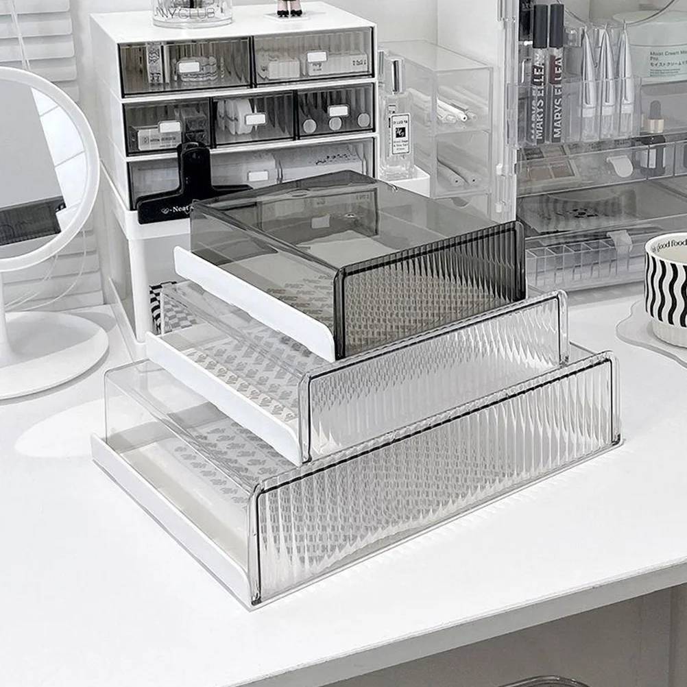 Drawer Storage Box Desktop Organizer Under Desk Mount Sticky Drawer Plastic Stationery Compartment Pencil Case