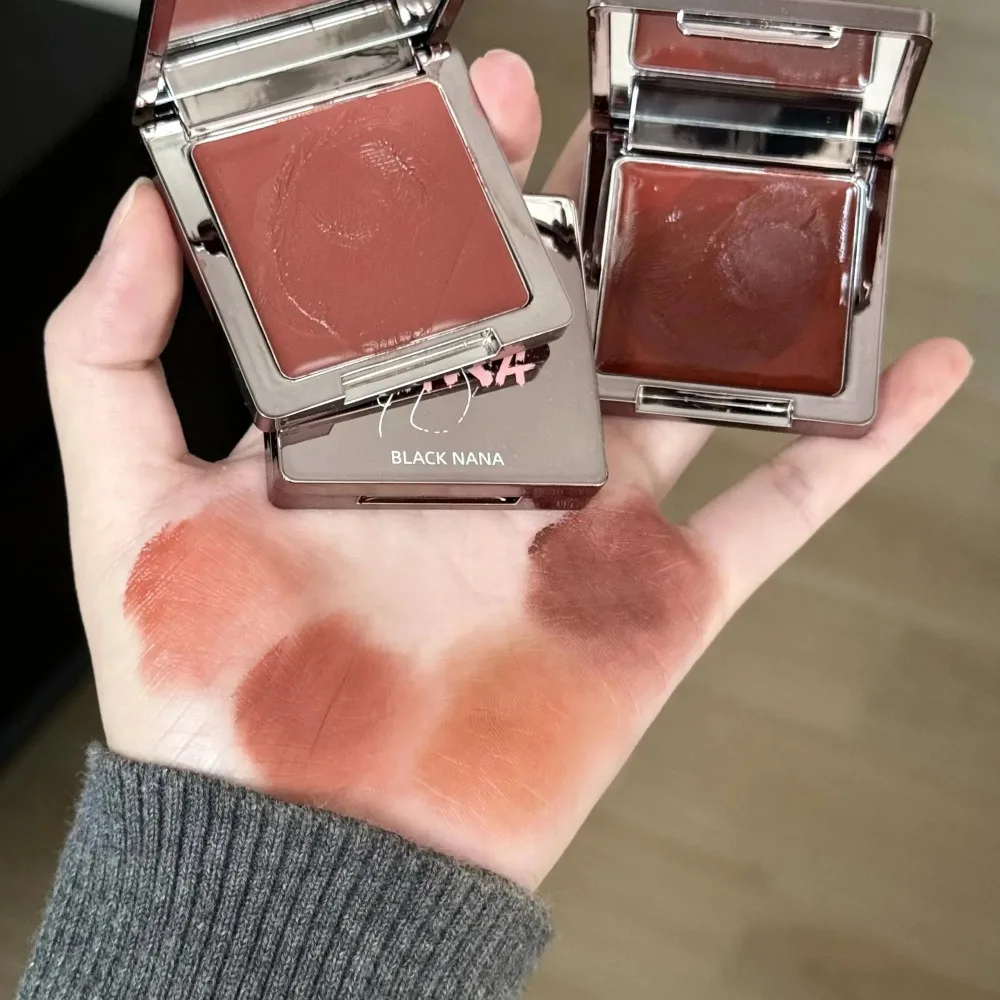 Creme fosco lama labial clareamento vermelho escuro marrom névoa veludo batom lábio bochecha dupla utilização geléia enchimento gloss blush creme matiz maquiagem