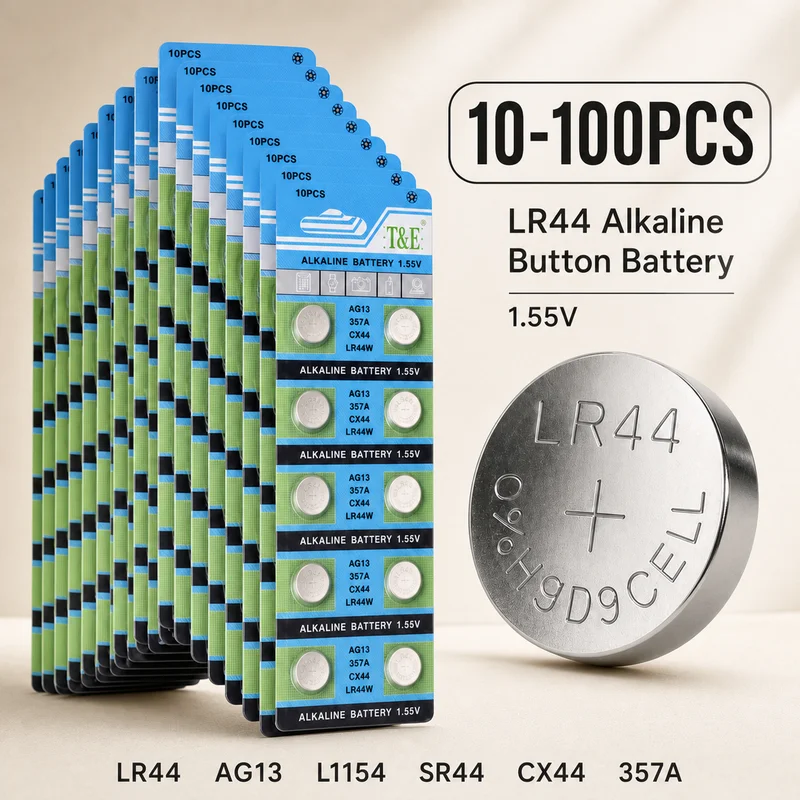 Alkaline Button Cell Battery AG13 LR44 1.5V 160mAh Coin Cell L1154 SR44 357 Replacement for Watch Toy Calculator