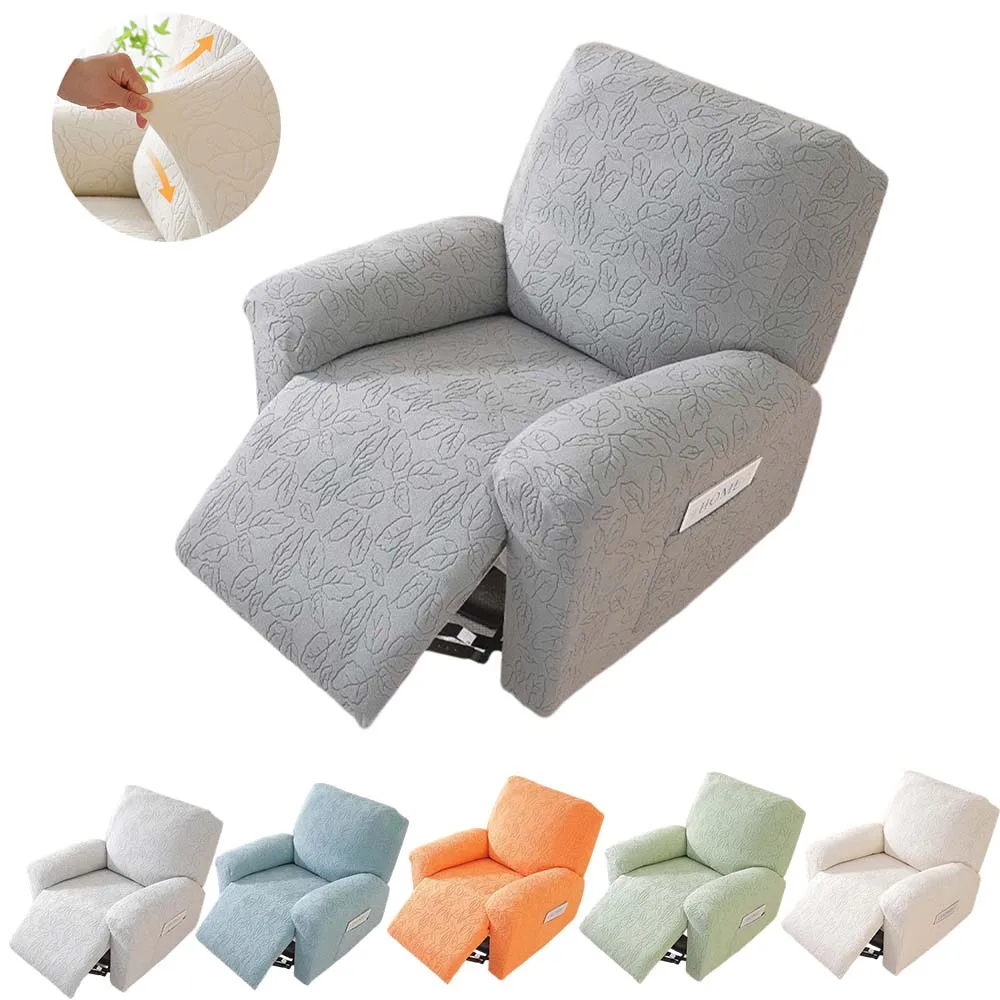 

Non-slip Stretch Recliner Chair Cover Jacquard 360° Full Coverage 4pcs/set Removable Furniture Protector for Living Room Office