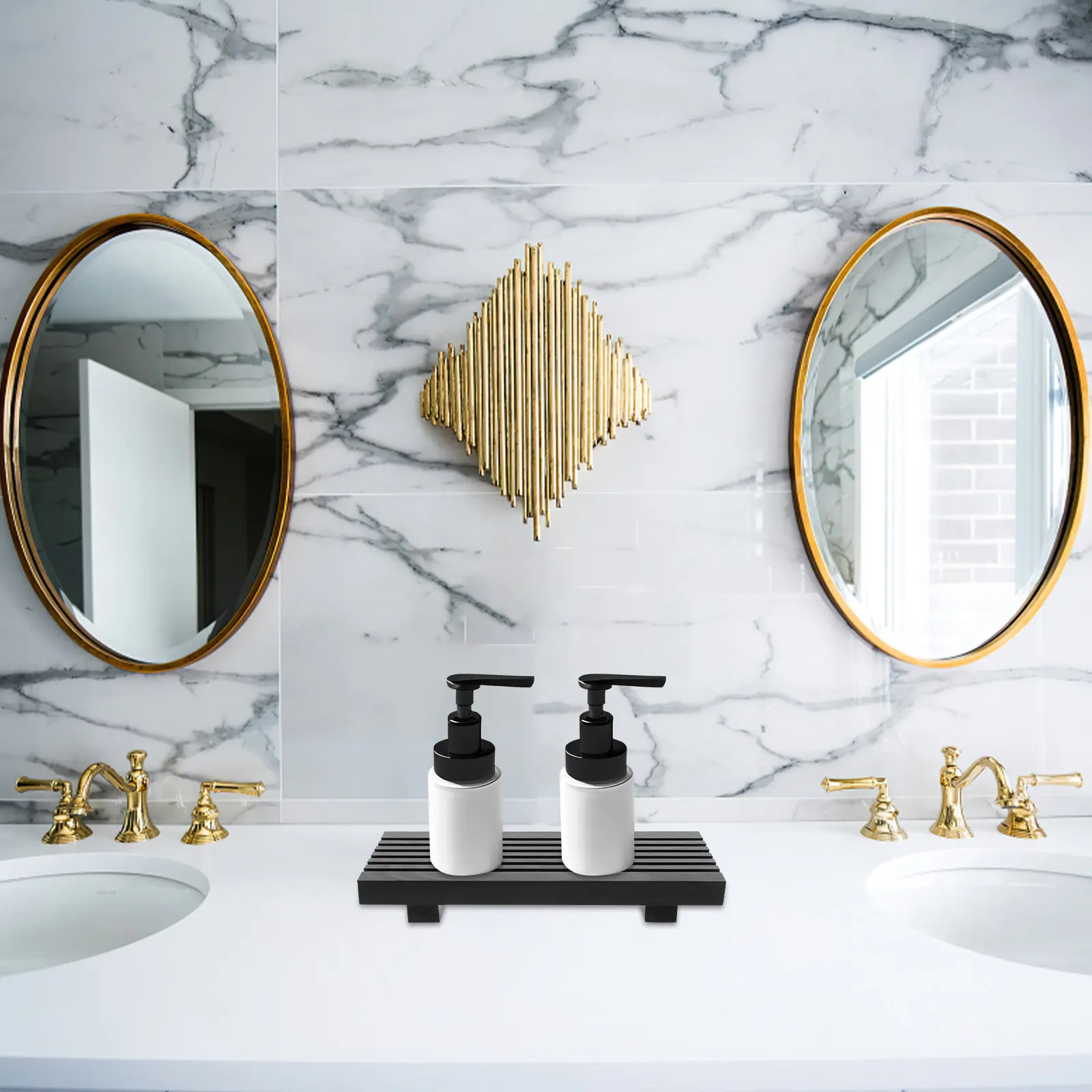 

Деревянная подставка-поднос для ванной комнаты, маленькая деревянная подставка в деревенском стиле для раковины, органайзер для столешницы, мыльница, декор для кухни