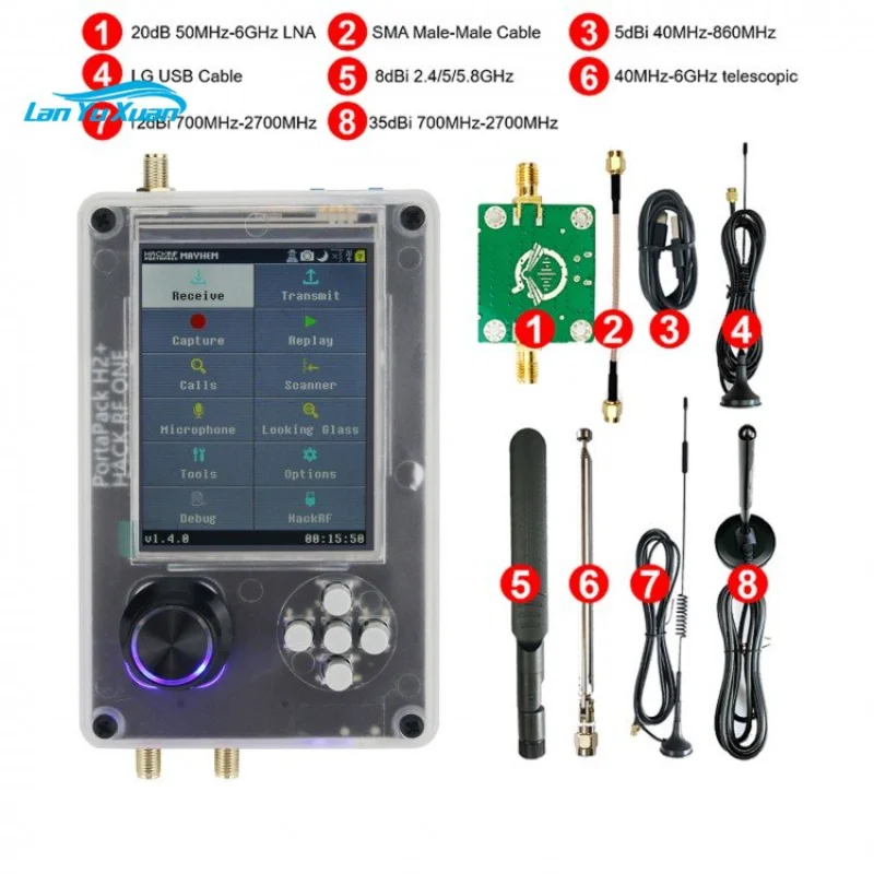 

Upgraded PortaPack H2 + HackRF One SDR Radio Receiver Assembled with LNA SMA Cable