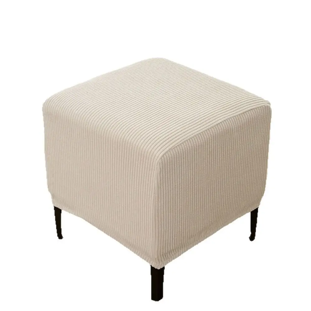 Jacquard Velvet Square Footstool Cover Square Shaped Elastic Fabric Wrap Bench Storage Cover Wear Resistant Soft