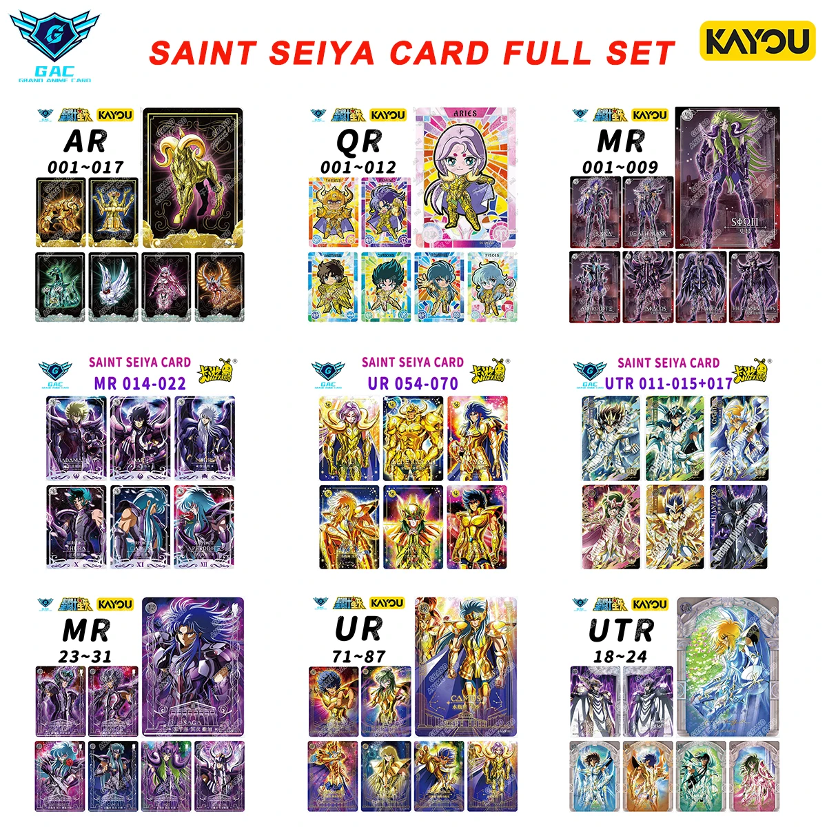 

Kayou Genuine Saint Seiya Card BP UTR MR AR PR UR SSR SR R QR Rare Full Set Anime Collection Card Athena Kids Toy Game Gift