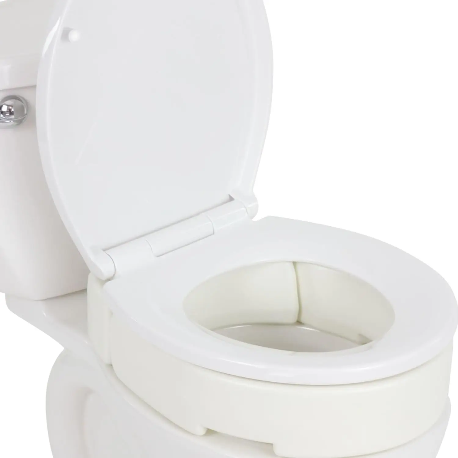 Vive Raised Toilet Seat (Elongated - Adds 3.5 Inches) - Elevated Toilet Seat Riser & Extender for Seniors - FSA/HSA Eligible